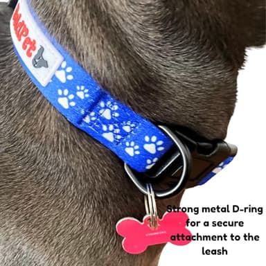 BOLDPET Dog Collar and Leash Set - Durable Polyester Material -Adjustable Collar-Safe Metal Buckle-Cute Pawprints Design Dog Leash and Collar Set for Small, Medium and Large Dogs - Image 3