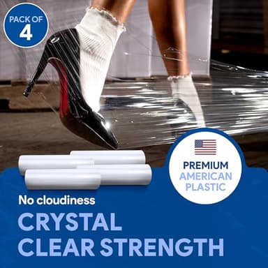International Plastics Co. 4 Pack of 18" Plastic Stretch Film Wrap 1200 feet Each 500% Stretch Ability - Image 3