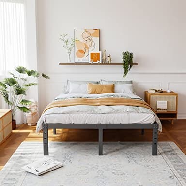 ZIYOO Full Size Bed Frame 14 Inches High 3 Inches Wide Wood Slats with 3500 Pounds Support for Foam Mattress, No Box Spring Needed, Underbed Storage Space,Easy Assembly, Noise Free - Image 8