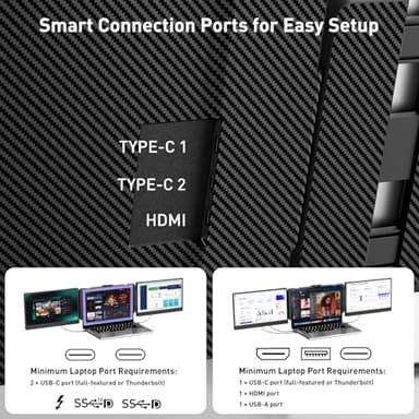 TXV Laptop Screen Extender – 14" Portable Monitor for Laptop, Full HD 1080P IPS Display, USB-C & HDMI, Dual Speakers, 72% Color Gamut, for Work, Travel, Gaming - Image 7