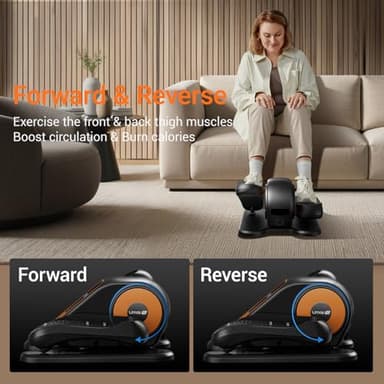 Under Desk Elliptical Machine, Ellipse Leg Exerciser for Seniors, Quiet & Portable Electric Seated Eclipse Exercise Training Machine with Remote, 12 Level Speeds & Mute Function, Manual & Auto Mode - Image 3