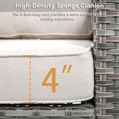 AMCLOBA Outdoor Patio Furniture Set-5 Pieces All-Weather Wicker Outdoor Furniture with Swivel Patio Chairs Outdoor Patio Conversation Sets for Garden Porch Deck Grey/Beige - Image 4