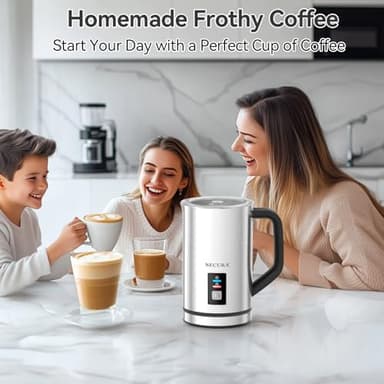 Secura Milk Frother, Electric Milk Steamer Stainless Steel, 8.4oz/250ml Automatic Hot and Cold Foam Maker and Milk Warmer for Latte, Cappuccinos, Macchiato, 120V - Image 2