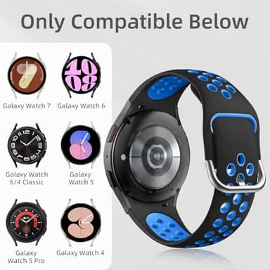 6 PACK No Gap Bands Only Compatible with Samsung Galaxy Watch 7/6/5/4 Band 40mm 44m/Watch 6 Classic 43mm 47mm/Galaxy Watch 5 Pro 45mm/4 Classic 42mm 46mm, 20mm Soft Silicone Sport Bands for Women Men - Image 4