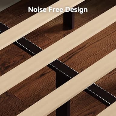 BedsPick Solid Wood Bed Frame Queen Size, Wooden Retro Style Queen Bed Frame with Headboard and Footboard, Heavy Duty Bed Frame with 12 Wood Slats Support,No Box Spring Needed,Noiseless, Dark Brown - Image 8