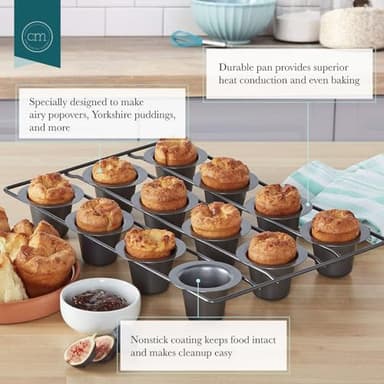 Chicago Metallic 26121 Professional 12-Cup Non-Stick Mini-Popover Pan, 16-Inch-by-10.75-Inch - Image 4