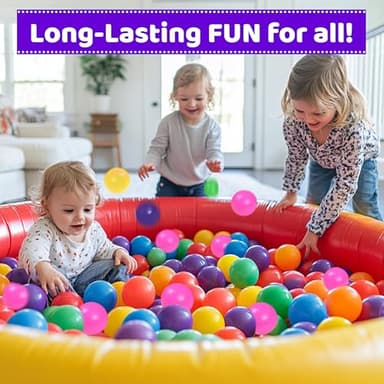200 Ball Pit Balls for Toddlers with Storage Bag - 7 Bright Colors, Crush Proof, Great Play Toys for Tents, Pools, and Party - Image 6