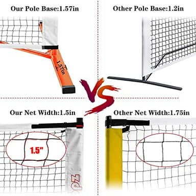Zdgao Pickleball Set with Net for Driveway, 22 FT Regulation Size Pickleball Net Set with Paddles Set of 4, Outdoor Pickleballs, Court Markers and Carry Bag for Driveway, Backyard, Home - Image 2