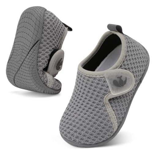 FEETCITY Toddler Shoes Baby Walking Shoes Kids Sneakers Boys Girls Toddler Slip On Shoes Fashion Casual Shoes Sports Running Sneakers Grey - Image 1