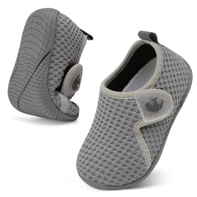 FEETCITY Toddler Shoes Baby Walking Shoes Kids Sneakers Boys Girls Toddler Slip On Shoes Fashion Casual Shoes Sports Running Sneakers Grey - Image 1