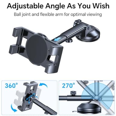 Tablet Holder for Car ipad Holder for Car【Windshield+Dash】Suction Cup ipad Mount for Truck Stand【360° 】Tablet Car Mount soporte para tableta para auto for All 4.7"-12.9" Apple iPad Samsung Galaxy Tab - Image 5