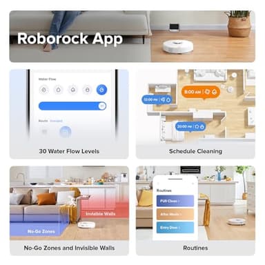 roborock Q7 Max Robot Vacuum and Mop Combo, 30-Level Water Flow Control, 4200Pa Suction, PreciSense LiDAR Navigation, No-Go Zone, No-Mop Zone, App & Voice Control, Ideal for Pet Hair - Image 7