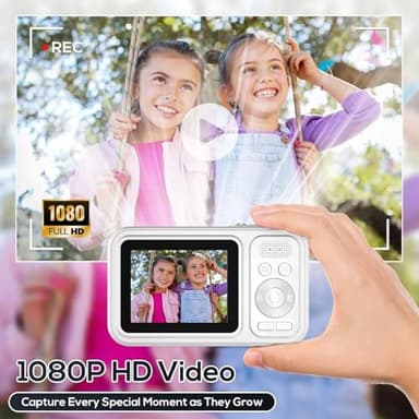 Digital Camera for Kids, WITYEAH 48MP FHD 1080P Point and Shoot Digital Cameras with 16X Zoom Anti-Shake, Compact Portable Cameras for Photography, for Boys Girls Teens Beginners,White - Image 3