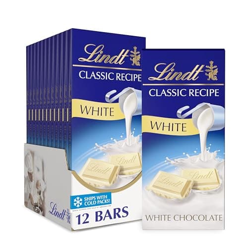 Lindt CLASSIC RECIPE White Chocolate Bar, White Chocolate Candy, 4.4 oz. (12 Pack) - Image 1