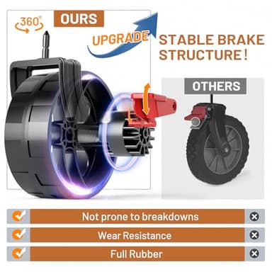 TIMBER RIDGE 400L Large Capacity Folding Double Decker Wagon with Brakes, 54" Extra Long Extender Wagon Cart, 660lbs Heavy Duty Collapsible Cart, All-Terrain Big Wheels for Camping, Sports, Shopping - Image 4