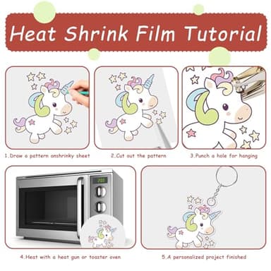 Gushu 25PCS Shrinky Dink Sheets,Shrink Plastic Sheets for Crafts,Shrinky Plastic for Crafts Kids DIY Jewelry Keychains Making,20x14.5cm - Image 3