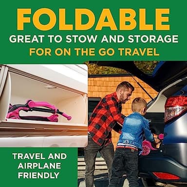 3 Wheel Scooter for Kids with Foldable Seat, Adjustable Handlebar Height, Lean-to-Steer Ride On Toy for Kids Ages 2+, Light-Up LED Wheels, Wide Anti Slip Deck, Indoor & Outdoor Use, Pink - Image 9