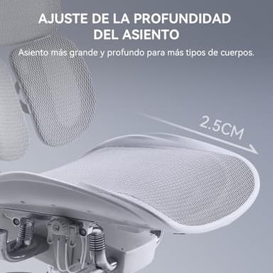 SIHOO Doro S300 Ergonomic Office Chair, Computer Chair, Gaming Chair with Dual Dynamic Lumbar Support, 6D Coordinated Armrests, Adjustable Rolling Chair (White Italian Velvet Mesh) - Image 5