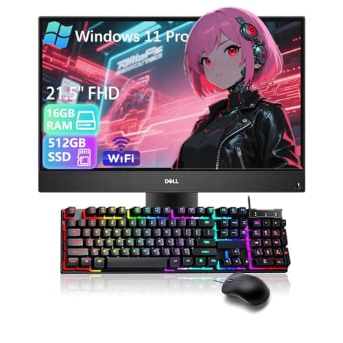 Dell OptiPlex 5260 All-in-One Desktop, 21.5" FHD (1920 x 1080) Display, Core i5-8500 3.0GHz, Up to 4.1GHz, 16GB RAM, 512GB SSD, Keyboard & Mouse, USB BT+WiFi, NO CAM, Windows 11 Pro (Renewed) - Image 1