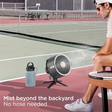 Shark FlexBreeze Pro Mist Fan — Indoor & Outdoor, Integrated Misting, Pedestal to Tabletop, Corded or Cordless, Up to 24-Hr Battery, Oscillating, Charcoal Grey, FA302 (2025 Release) - Image 8
