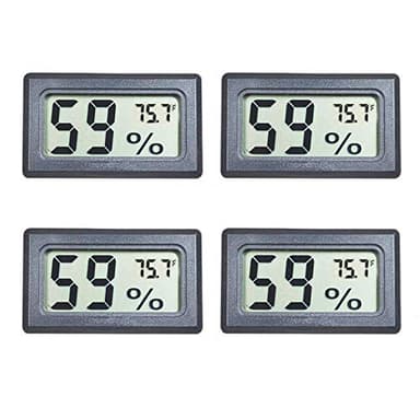 4-Pack Mini Digital Temperature Humidity Meters Gauge Indoor Thermometer Hygrometer LCD Display Fahrenheit (℉) for Reptile Tank,Jars,Guitar Case,Greenhouse, Garden, Cellar, Fridge, Closet - Image 1