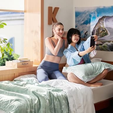 Bedsure Twin/Twin XL Comforter Set - Sage Green Bed Set, 2 Pieces Cute Floral Bedding, 1 Soft Reversible Botanical Flowers Comforter and 1 Pillow Sham - Image 2