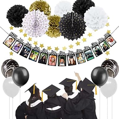 Graduation Photo Banner for Party Decoration, Including Kindergarten to 12th Grade Picture Banner Middle High School College Graduation Party Supplies - Image 7