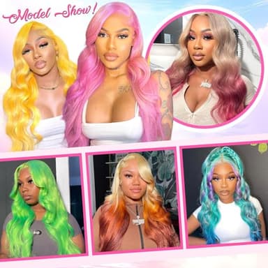 613 HD Lace Frontal Wig - 13x6 Body Wave Blonde Human Hair Wig, 200 Density, 34 Inch, Pre Plucked with Baby Hair - Image 7