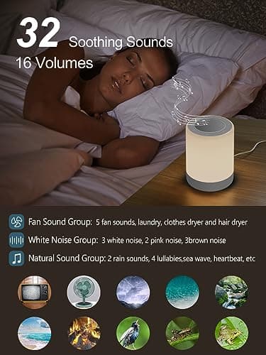 YYDSKIT Sound Machine,White Noise Machine for Baby with Night Light, 32 High Fidelity Sounds,Plug in,5 Timers & Memory Feature, Noise Machine for Baby Kids Adults,Home - Image 2