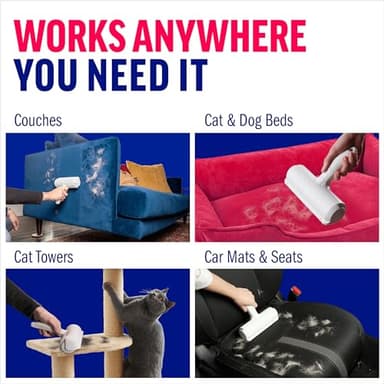 ChomChom Roller Pet Hair Remover and Reusable Lint Roller - Cat and Dog Hair Remover for Furniture, Couch, Carpet, Clothing and Bedding - Portable, Multi-Surface Fur Removal Tool (White) - Image 6