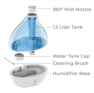 Pure Enrichment MistAire Ultrasonic Cool Mist Humidifier - Quiet Air Humidifier for Bedroom, Nursery, Office, & Indoor Plants - Lasts Up To 25 Hours - Image 9