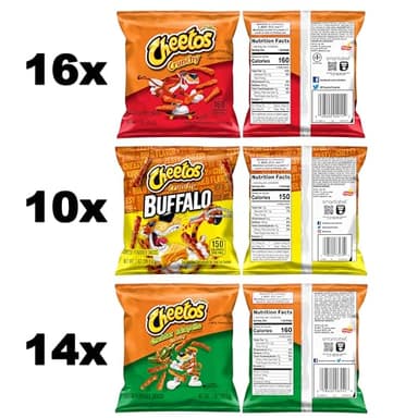 Cheetos Cheese Flavored Snacks, Cheesy & Spicy Favorites with Crunchy, Buffalo, and Cheddar Jalapeno Variety Pack, 1 Ounce (Pack of 40) - Image 3