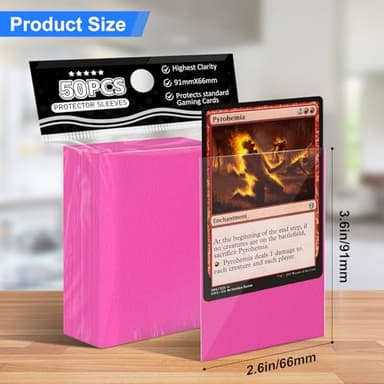 Pink Card Sleeves Fit for MTG, 300 Pieces Standard Card Sleeves for Trading Card Sports Cards Baseball Cards TCG Yugioh Magic(66x91mm), Affordable Sturdy and Nice Shuffling - Image 2