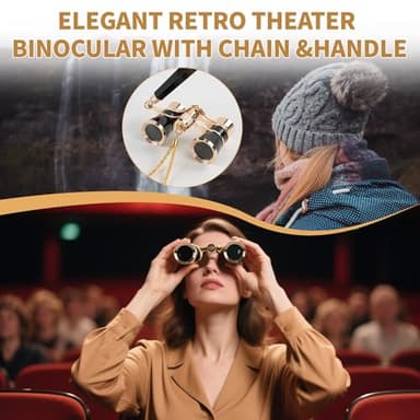 3X25 Opera Glasses for Women with Adjustable Handle & Chain,BK9 Optical Lens, Vintage Compact Mini Theater Binoculars Adults Kids in Opera Musical Concert-Black - Image 4
