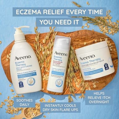 Aveeno Eczema Therapy Nighttime Itch Relief Balm, Eczema Cream for Body, Moisturizing Colloidal Oatmeal & Ceramide Formula, Fragrance Free, Soothing Dry Itchy Skin, 11 fl oz - Image 3