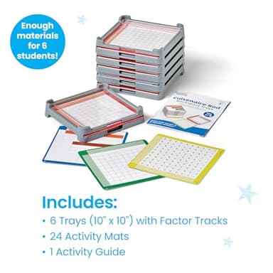 hand2mind Cuisenaire Rod Workspace Trays, Trays and Activity Mats Only, Teaching Fraction Bars, Math Manipulatives, Teacher Must Haves Elementary, Kindergarten Homeschool Supplies (Set of 6) - Image 2