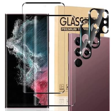 [2+2 Pack] Galaxy S23 Ultra Screen Protector, 9H Tempered Glass Scratch Resistant, Ultrasonic Fingerprint Support, For Samsung Galaxy S23 Ultra 5G 6.8 Inch Glass Screen Protector - Image 1