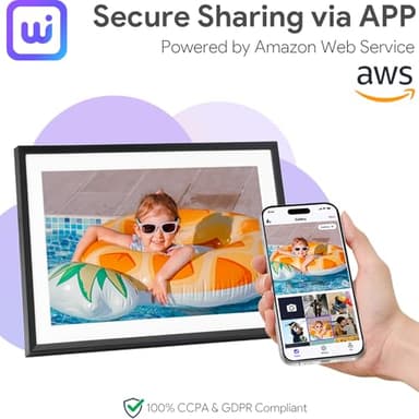 Euphro 10.1'' Digital Picture Frame with 32GB Storage, Digital Photo Frame with 1280x800 IPS Touch Screen, Share Photos/Videos and Send Best Wishes via Free App - Image 2