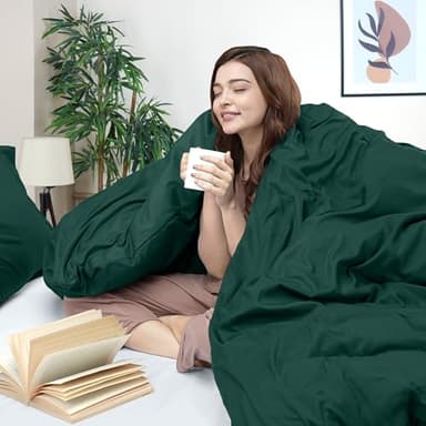 Utopia Bedding Duvet Cover Queen Size - 3 Piece with Zipper Closure - 1 Comforter Cover 90X90 Inches & 2 Pillow Shams 20X26 Inches (Emerald) Comforter Not Included - Image 3