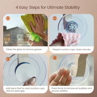 2-in-1 Cat Window Perch for Cats Inside, Fluffy Cushion Bed, Wooden Cat Window Seat, Suction Cups & Two Hooks, Fits Windowsills or Large Windows 24'' Wide and Above, for Large Cats or Kittens (Beige) - Image 7