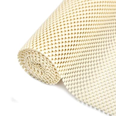 Shelf Drawer Liners for Kitchen Cabinets Non Adhesive Drawer Liner Thickened Refrigerator Liner White Quatrefoil Strong Non-Slip Paper for Tool Box, 23.6 x 236 Inches - Image 1