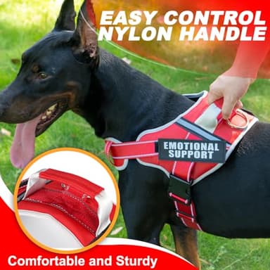 Neck Padded Dog Vest Harness and Leash Set, No Pull Adjustable Service Pet Harness with 8 Dog Patches, Reflective in Training Easy Control Pet Vest with 5ft Dog Leash for Medium & Large Dogs - Image 6