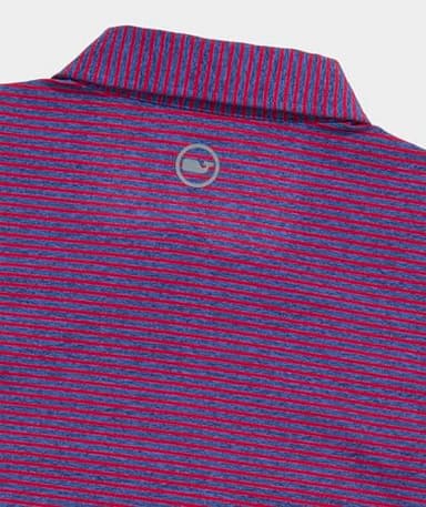 vineyard vines Bradley Stripe Sankaty Polo, Blue/Lighthouse Red, S - Image 3