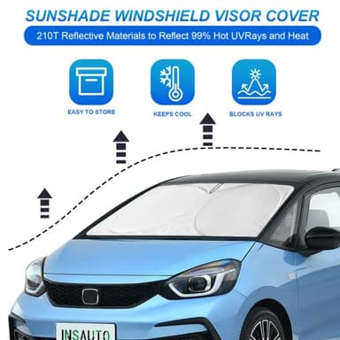 INSAUTO for 2026 CRV Windshield Sun Shade Sunshade Foldable Custom Fit 2023 2024 2025 Honda CR-V Accessories Windshield Cover Front Window Shield Blocks UV Rays and Heat Car Interior Protector - Image 5