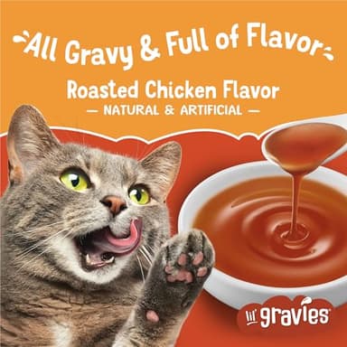 Purina Friskies Lil' Gravies Roasted Chicken Flavor Cat Food Lickable Cat Treats - (Pack of 16) 1.55 oz. Pouches - Image 2