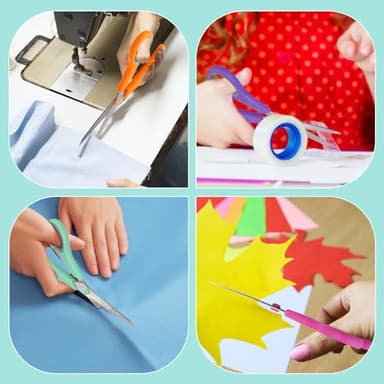 Scissors, Rkqoa 8" Adult Scissors All Purpose 6 Pack - Comfort-Grip Sharp Shears for Office School Sewing Fabric Craft Art Supplies, Teacher/Class Everyday Use, Right/Left Handles - Image 6