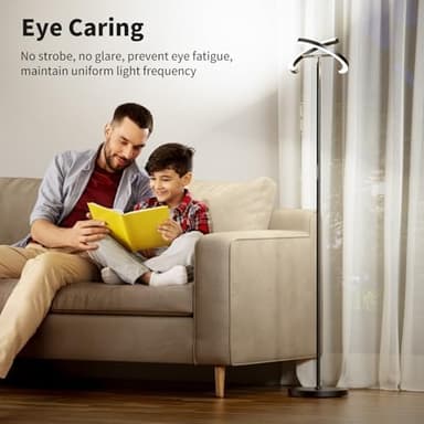 SIBRILLE LED Floor Lamp - Rotatable Standing Lamp with Touch & Remote Control, 3000-6000K, 22W Modern Floor Reading Light, Dimmable Corner Uplighter for Living Room Bedroom Office, Black - Image 6