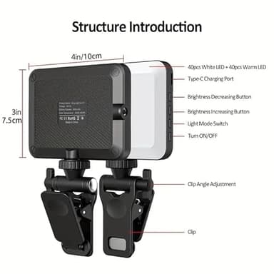 Rechargeable Selfie Light & Phone Light Clip for iPhone - Phone LED Light with Adjustable Brightness, Perfect for Selfies, Makeup, TikTok, Live Streaming & Video Conferencing Black - Image 7