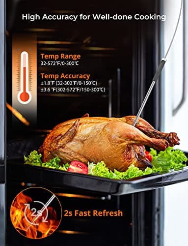 Govee Bluetooth Meat Thermometer, Wireless Meat Thermometer for Smoker Oven, Digital Grill Thermometer with 6 Probes, Timer Mode, Smart LCD Backlight BBQ Thermometer for Cooking Turkey Fish Beef - Image 6