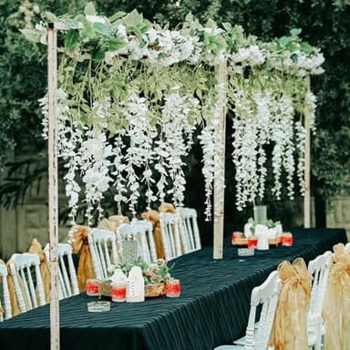 12 Pack Wisteria Hanging Flowers, 45 in /3.7ft Artificial Vine Hanging Flowers for Decoration, Fake Long Rattan Hanging Garland Silk Flowers String for Wedding, Garden, Bedroom, Home Decor - White - Image 5